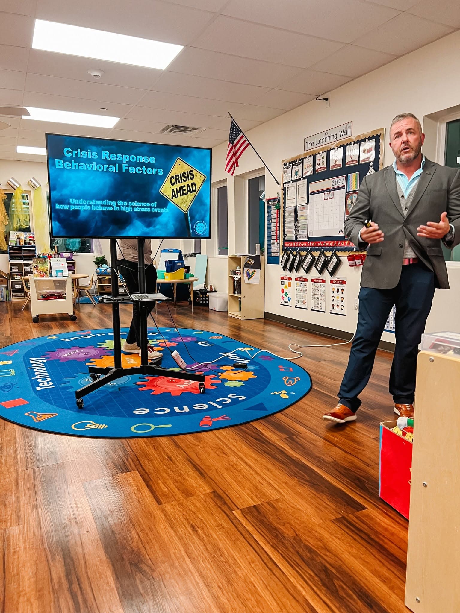 Crisis response training at a children's learning center