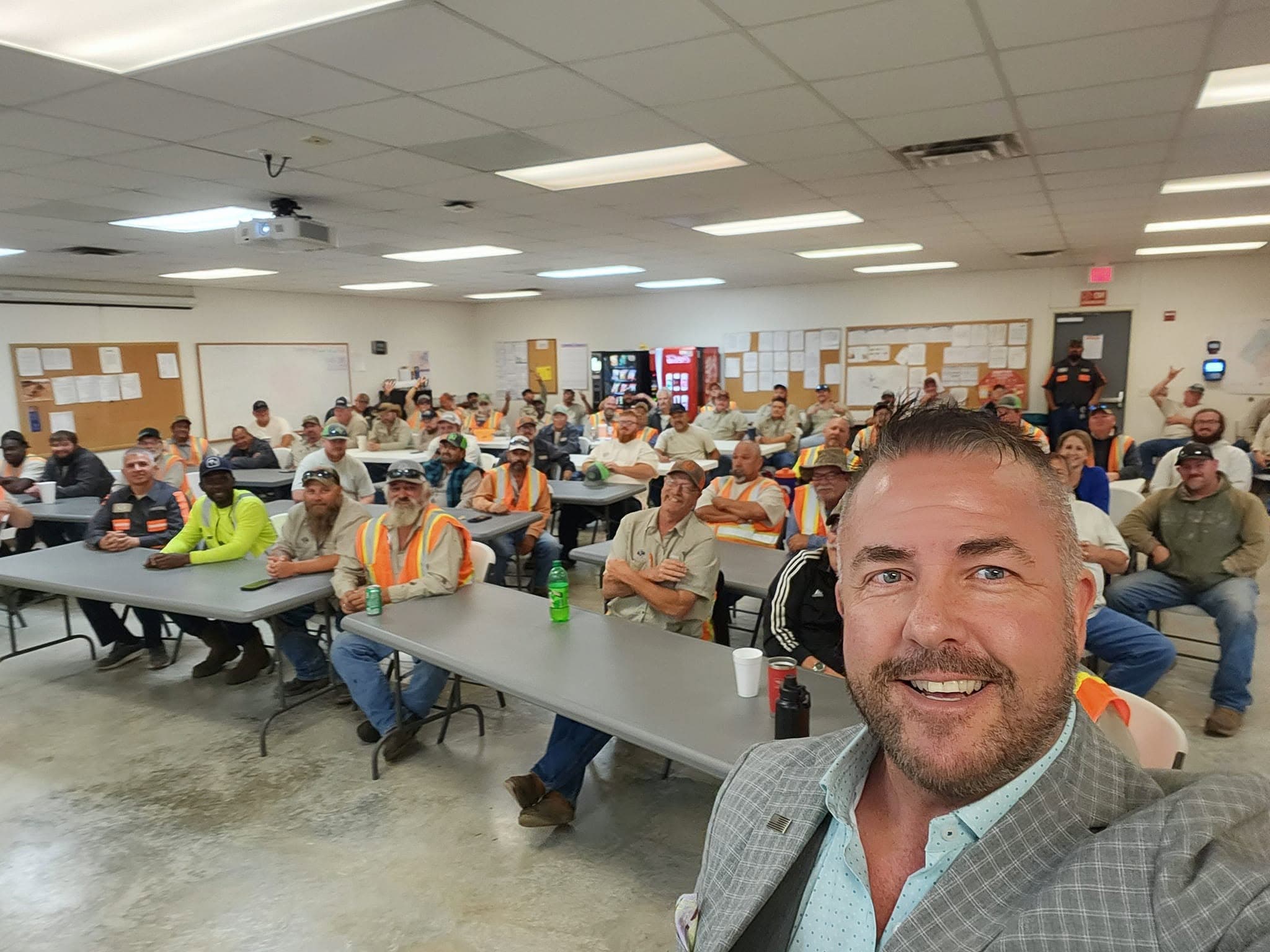 Workplace safety training session with corporate employees